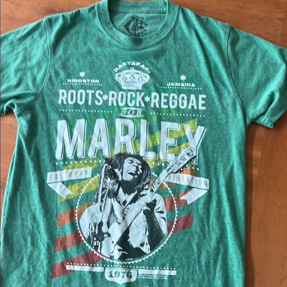 Green Bob Marley Graphic T-Shirt